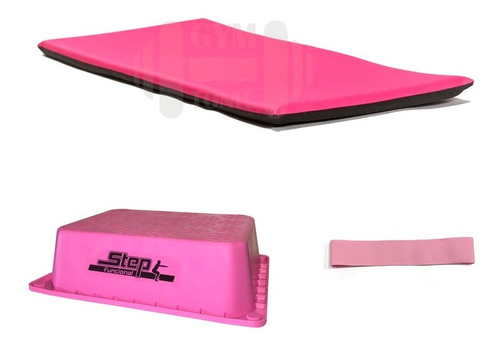 Kit De Entrenamiento Rosa - Colchoneta + Step + Tiraband