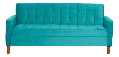 Futon Genova  Tela Velvet Turquesa