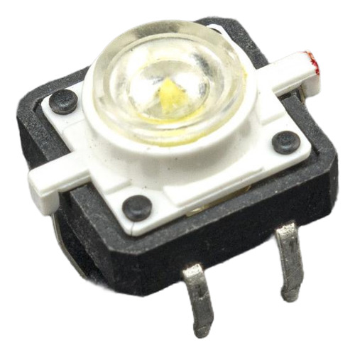 2 Unidades De Micro Pulsador Con Led Blanco 12*12mm