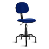 Cadeira Caixa Alta Balcao Secretaria C/ Aro Rcp Azul