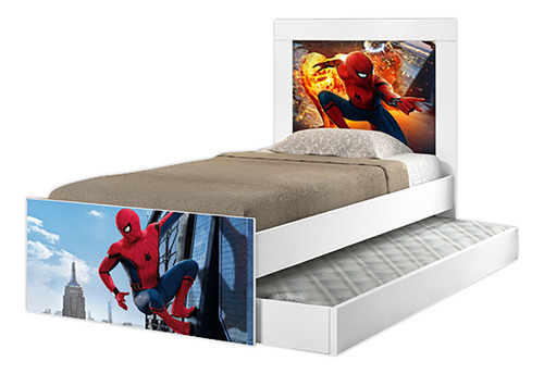 Cama Solteiro Com Auxiliar Homem Aranha, Cama De Menino