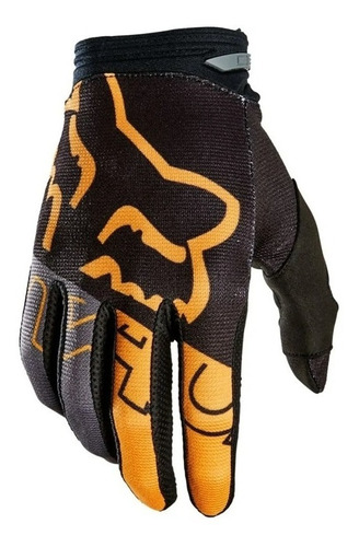 Guantes Cross Fox 180 Skew Negro Y Dorado Motocross Moto Talle S