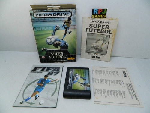 Super Futebol Original Caixa Papelão Completa P/ Mega Drive