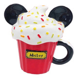 Taza Con Tapa Disney 3d Cerámica Coleccionable Mickey Cupcake