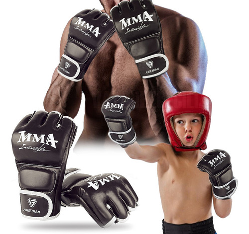 Guantes De Box Entrenamiento Mma Muay Thai Piel Adulto/niño