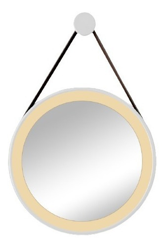 Espelho Redondo Adnet Led 37cm Decorativo C/ Suporte E Alça