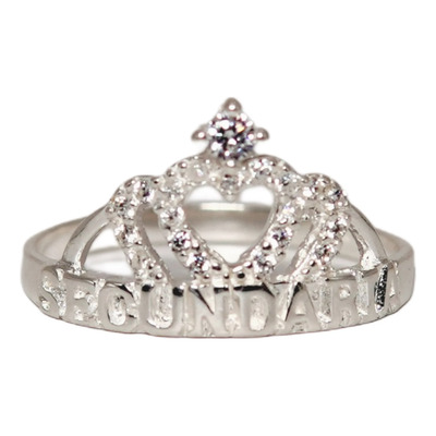 Anillo Secundaria Graduación Corona Plata 925 | Meses sin interés