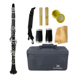 Clarinete Michael Wclm40n Black Chave Prata Com Estojo Cor Preto