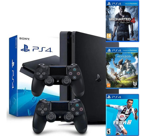 Playstation 4 500gb Ps4 2 Controles Dualshock4  Midia Física