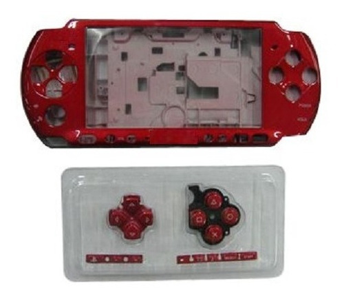 Carcasa Compatible Con Psp 3000 Rojo Con Botones