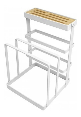 Organizador Cocina Porta Cuchillos Tapas Tablas Acero Bamboo