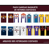 Vetor Camisa De Basquete Pack-25 Estampas