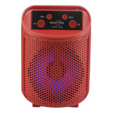 Bocina Portátil Bluetooth Radio Fm Usb Sd Color Rojo