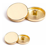 Kit 20 Peças Botão Costura Metal 10mm + 21,5mm Punho Dourado