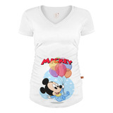 Playera Embarazo Maternidad Mickey Minnie | Personalizada