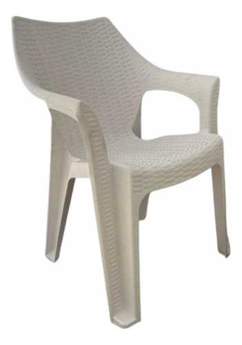 Silla Apilable Plástico Duro Rattan Exterior Jardín