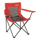 Silla Malla Go Con Descansa Brazos Roja Portavaso Coleman Color Rojo