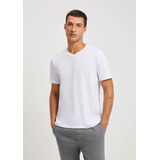 Camiseta Básica Masculina Flamê Com Decote V Hering