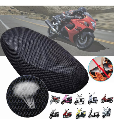 Funda Mesh Cubre Asiento Malla Para Moto Termica Universal