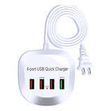 Estación De Carga Usb De 4 Puertos, Cargador Usb De 36 W [ce