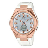 Reloj Casio Baby G Camsgs200g7acr Dama E-watch Color De La Correa Blanco Color Del Bisel Oro Rosa Color Del Fondo Gris