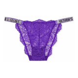 Calzon Encaje Shine Strap Victoria's Secret Morado Original