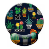 Mouse Pad Gel, Apoya Muñeca, Antideslizante, Modelo Cactus.