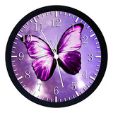 Reloj De Pared Con Forma De Mariposa Morada, Grande, 12  , M