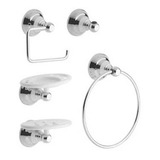 Set 5 Accesorios De Baño Pared Cromo Avalon. Fv