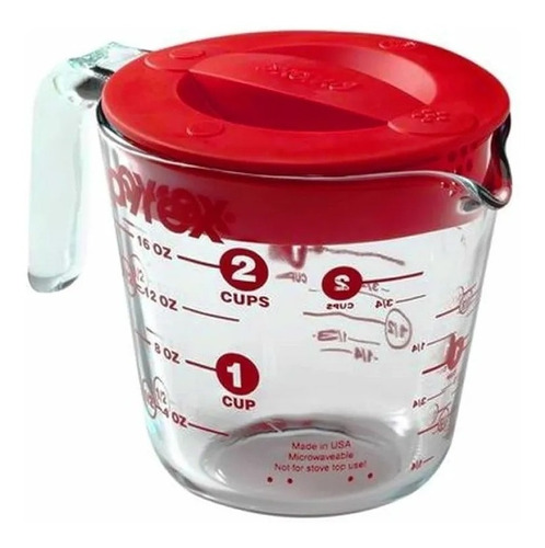 Jarra Medidora 500 Cc Vidrio Con Tapa Basics Pyrex