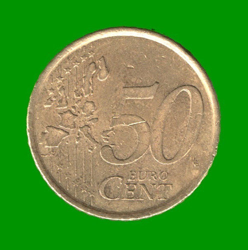 Moneda De España 50 Centavos De Euro, Año 1999, Estado Usada