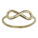 Anillo Dama Infinito Liso Mujer Oro 10k Anillo Promesa