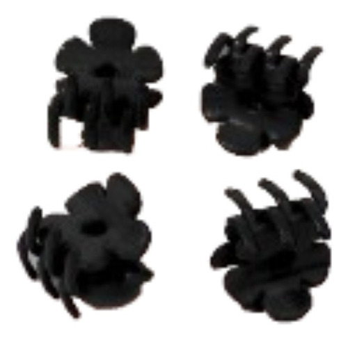 Broches Hebillas Mini Flor Calada X4 U. Carey Negro Pelo 