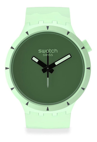 Reloj Swatch Big Bold Bioceramic Forest De Silicona Color De La Malla Verde Claro Color Del Bisel Verde Claro Color Del Fondo Verde