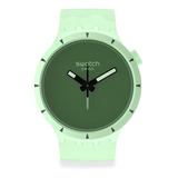 Reloj Swatch Big Bold Bioceramic Forest De Silicona Color De La Malla Verde Claro Color Del Bisel Verde Claro Color Del Fondo Verde