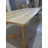 Mesa De Comedor En Madera Maciza Álamo 200x100 Cm 