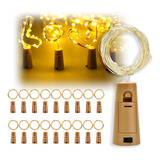 Pack 20 Luces Led Con Corcho Para Botella Decoración