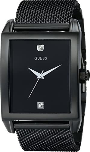 Guess Us Men's Black Mesh Diamond Analog Watch