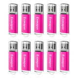 Memoria Usb 2.0 Exmapor De 8 Gb, Flash Usb 10 Unidades, Rosa