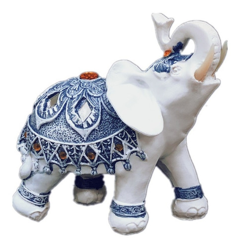 Elefante Decorativo Indiano De Resina Sorte Sabedoria 