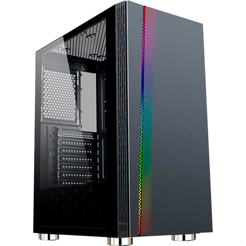 Gabinete Gamer Atx Pc Rgb Slim Tampa Vidro Grande Gaming