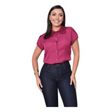 Camisa Feminina Plus Size Moda Evangélica Social Sku:bp105