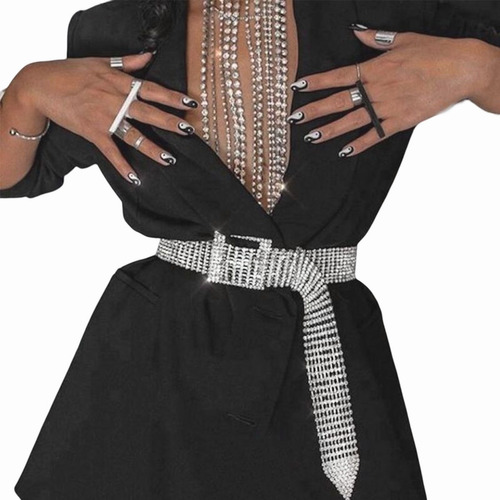 Cinturón Diamantes Brillante Cinturillas Vestir Mujer Gotica