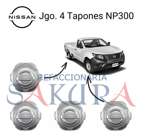 Set 4 Tapones Rueda Nissan Np300 2018 Originales