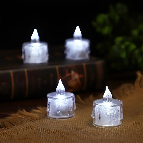 Velas Luz Led X12 U/d Fiestas Bodas Decorativas Navidad