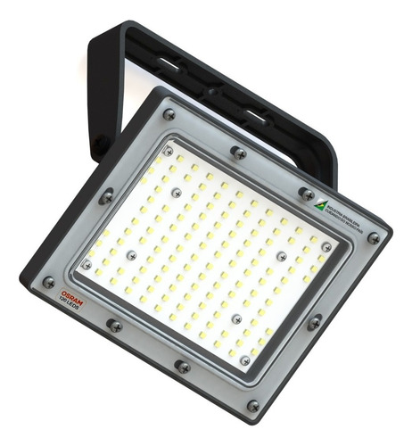 Refletor 200w Led Osram 18000lm Bivolt Ip66 Slim 3000k Carcaça Preto Luz Branco-quente 110v/220v