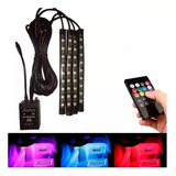 4 Barras Led Rgb 9 Leds Veicular + Controle + Sensor Ritmico