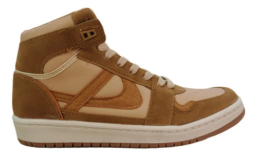 Tenis Panam Bota Café Camel Cómodos Unisex Tacto Piel Gamuza Clásica Original