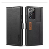 Carcasa Flip Cuero Black Interior Tpu Samsung  S21 Ultra