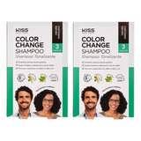 2 Cxs Shampoo Tonalizante Castanho Escuro Kiss Color Change